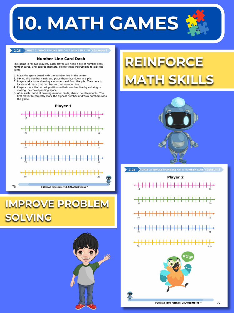 Mathtastico! 2nd Grade Math Bundle Unit 2 Whole Numbers On A Number Line - E-Book