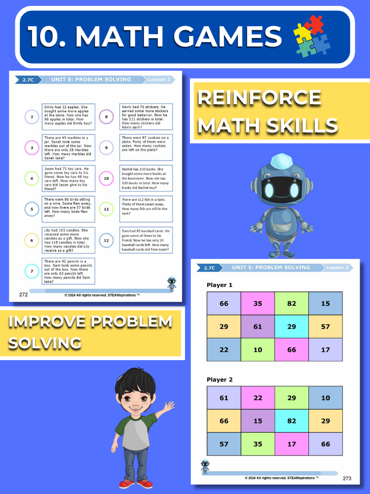 Mathtastico! 2nd Grade Math Bundle Unit 5 Problem Solving - E-Book