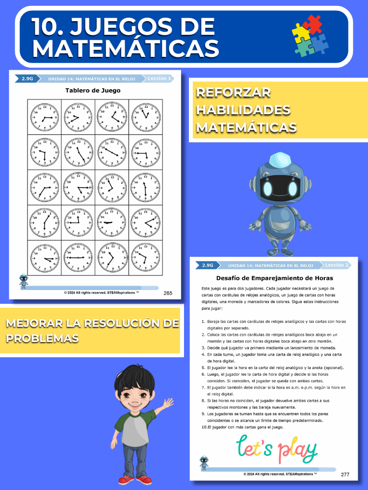 ¡Mathtástico! 2do Grado Unidad 14: Matemáticas En El Reloj - Libro Electrónico