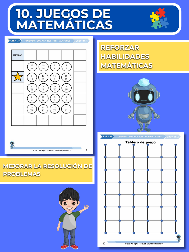 ¡Mathtástico! 4to Grado Unidad 8: SUMAR Y RESTAR FRACCIONES - Libro Electrónico
