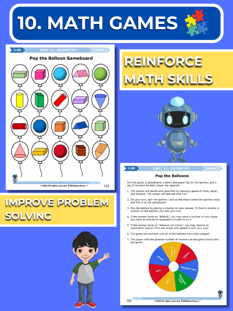 Mathtastico! 2nd Grade Math Bundle Unit 11 Geometry - E-Book