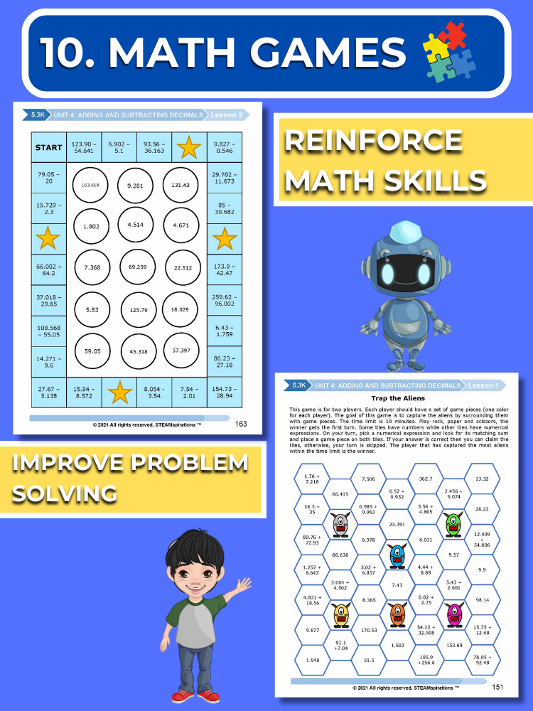 Mathtastico! 5th Grade Math Bundle Unit 4 Adding & Subtracting Decimals - E-Book