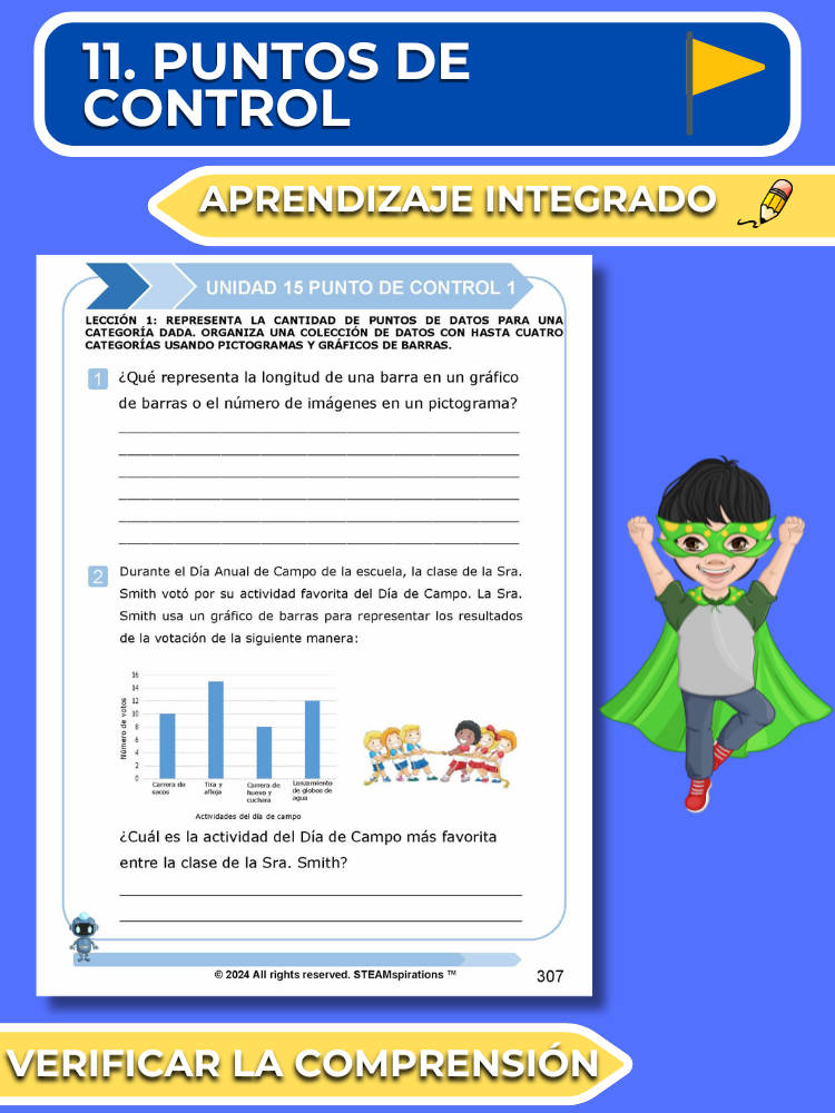 ¡Mathtástico! 2do Grado Unidad 15: Representación y Análisis De Datos- Libro Electrónico