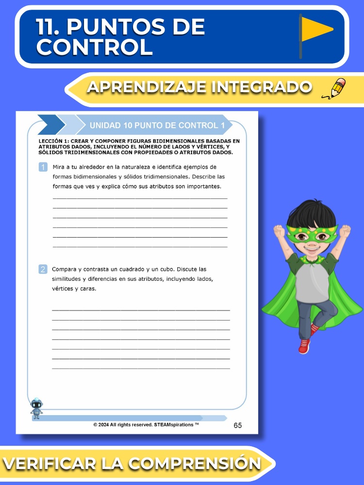 ¡Mathtástico! 2do Grado Unidad 10: Explorando Formas y Sólidos- Libro Electrónico