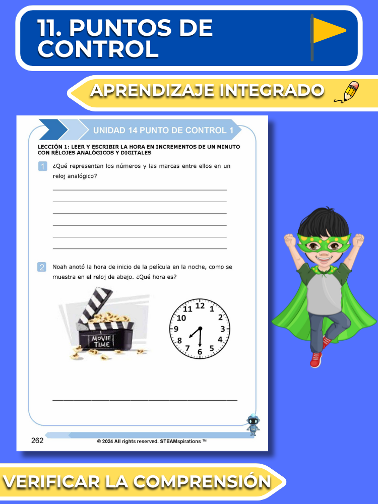 ¡Mathtástico! 2do Grado Unidad 14: Matemáticas En El Reloj - Libro Electrónico