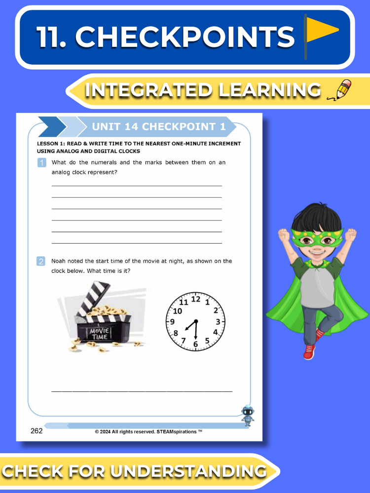 Mathtastico! 2nd Grade Math Bundle Unit 14 Math On The Clock - E-Book