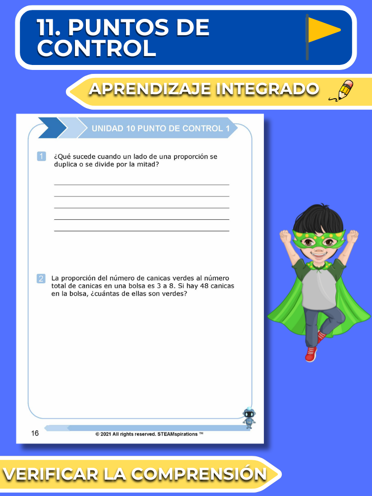 ¡Mathtástico! 6to Grado Unidad 10: Dominar Razones y Tasas - Libro Electrónico
