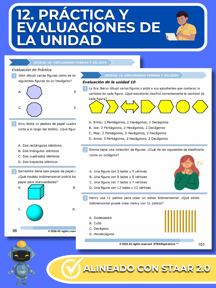 ¡Mathtástico! 2do Grado Unidad 10: Explorando Formas y Sólidos- Libro Electrónico
