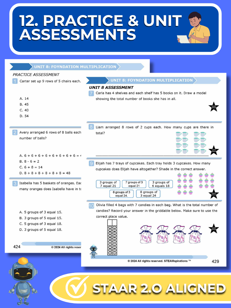Mathtastico! 2nd Grade Math Bundle Unit 8 Foundation Multiplication - E-Book