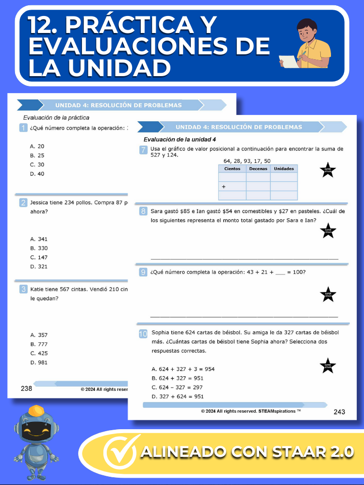 ¡Mathtástico! 2do Grado Unidad 4: Resolución De Problemas - Libro Electrónico