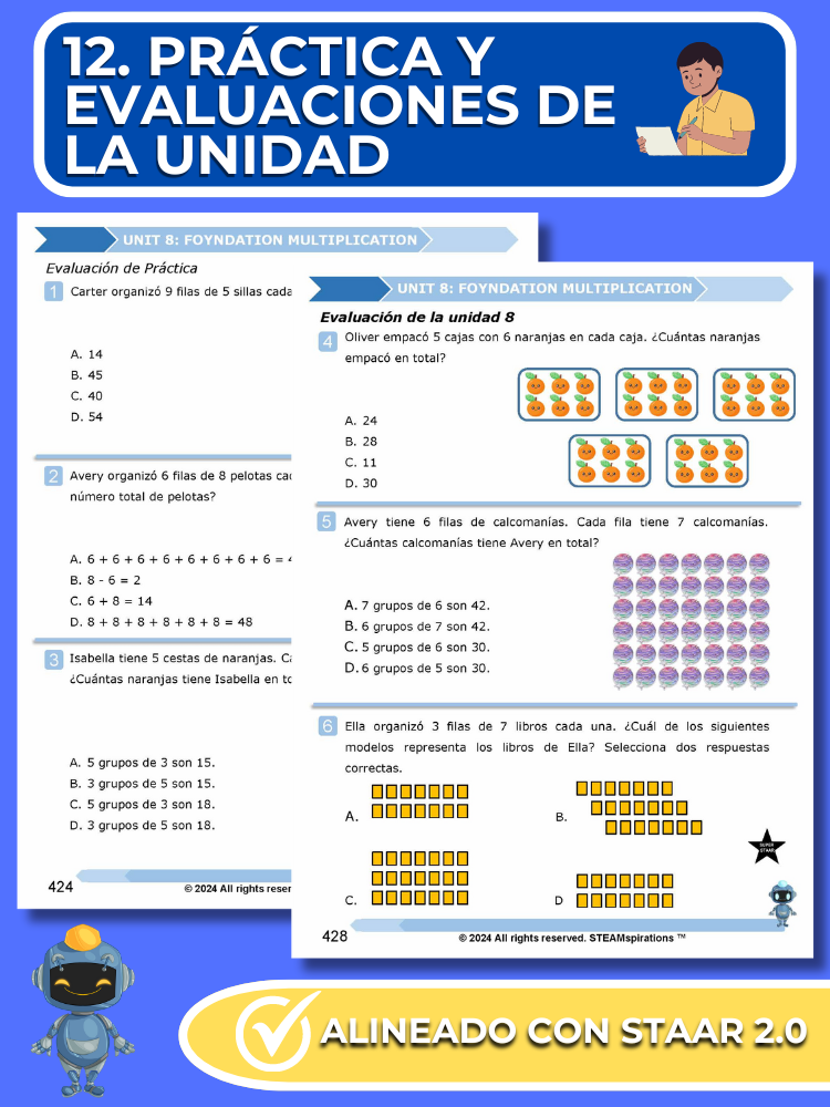 ¡Mathtástico! 2do Grado Unidad 8: Multiplicación Básica - Libro Electrónico