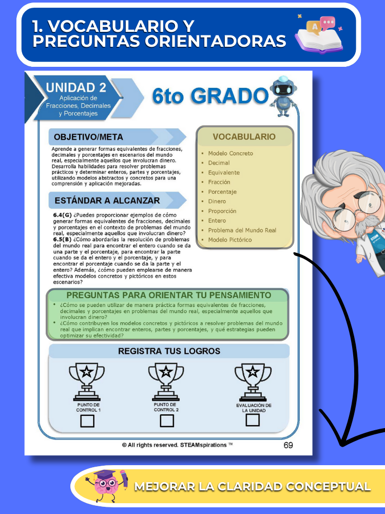 ¡Mathtástico! 6to Grado Unidad 2: Aplicación de Fracciones, Decimales y Porcentajes - Libro Electrónico