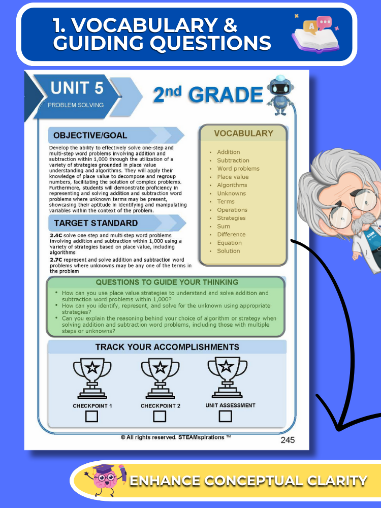 Mathtastico! 2nd Grade Math Bundle Unit 5 Problem Solving - E-Book