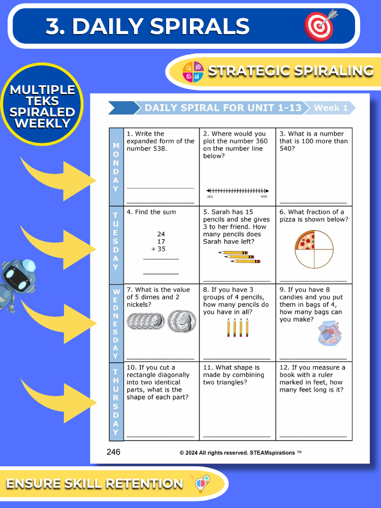 Mathtastico! 2nd Grade Math Bundle Unit 14 Math On The Clock - E-Book
