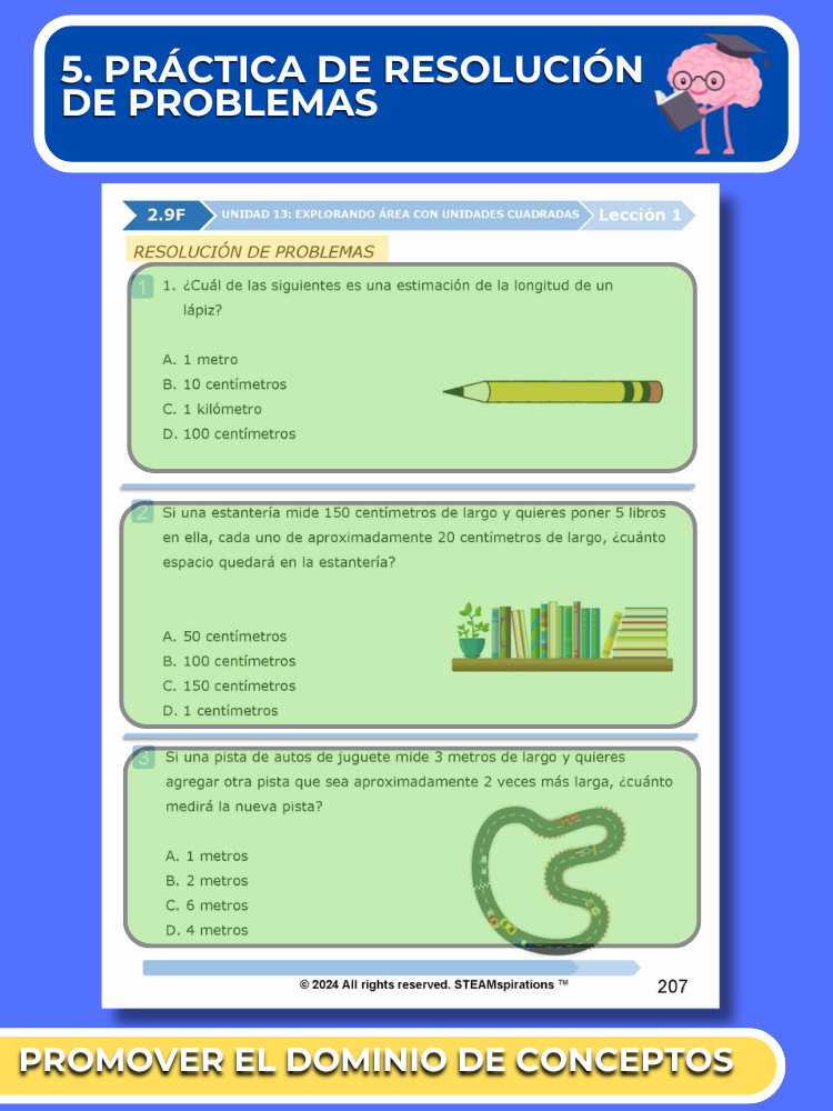 ¡Mathtástico! 2do Grado Unidad 13: Explorando Área Con Unidades Cuadradas- Libro Electrónico