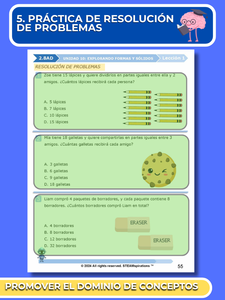 ¡Mathtástico! 2do Grado Unidad 10: Explorando Formas y Sólidos- Libro Electrónico