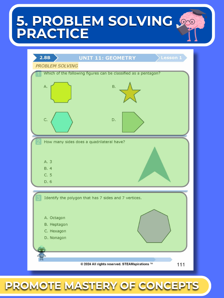 Mathtastico! 2nd Grade Math Bundle Unit 11 Geometry - E-Book