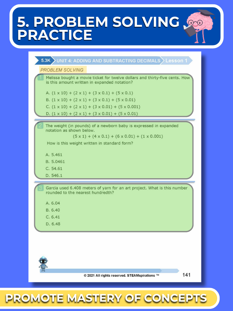 Mathtastico! 5th Grade Math Bundle Unit 4 Adding & Subtracting Decimals - E-Book