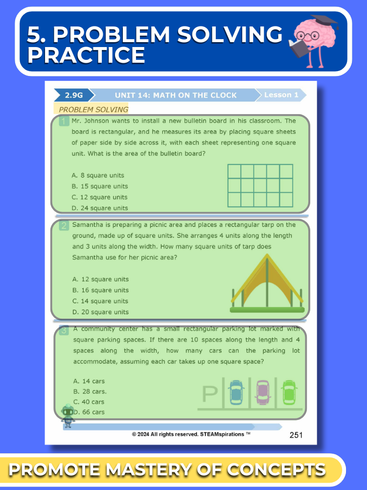 Mathtastico! 2nd Grade Math Bundle Unit 14 Math On The Clock - E-Book