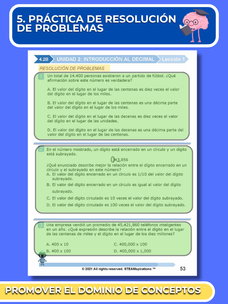 ¡Mathtástico! 4to Grado Unidad 2: INTRODUCCIÓN A LOS DECIMALES - Libro Electrónico