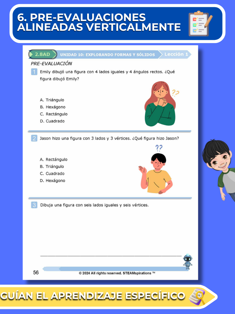¡Mathtástico! 2do Grado Unidad 10: Explorando Formas y Sólidos- Libro Electrónico