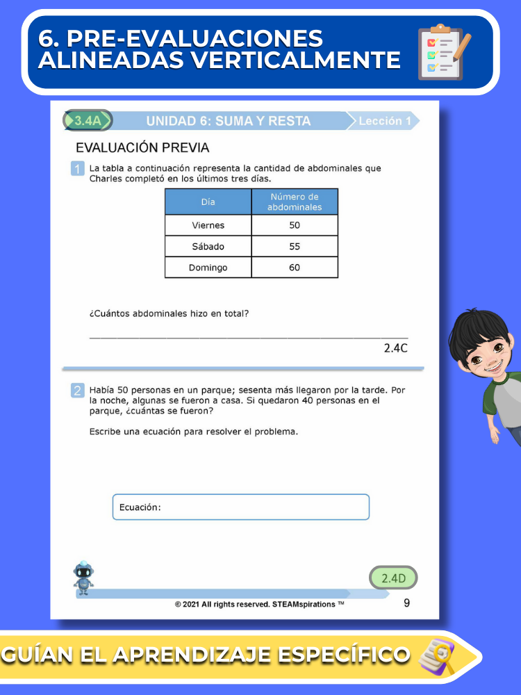 ¡Mathtástico! 3er Grado Unidad 6: Resolución De Problemas Adición Y Sustracción - Libro Electrónico