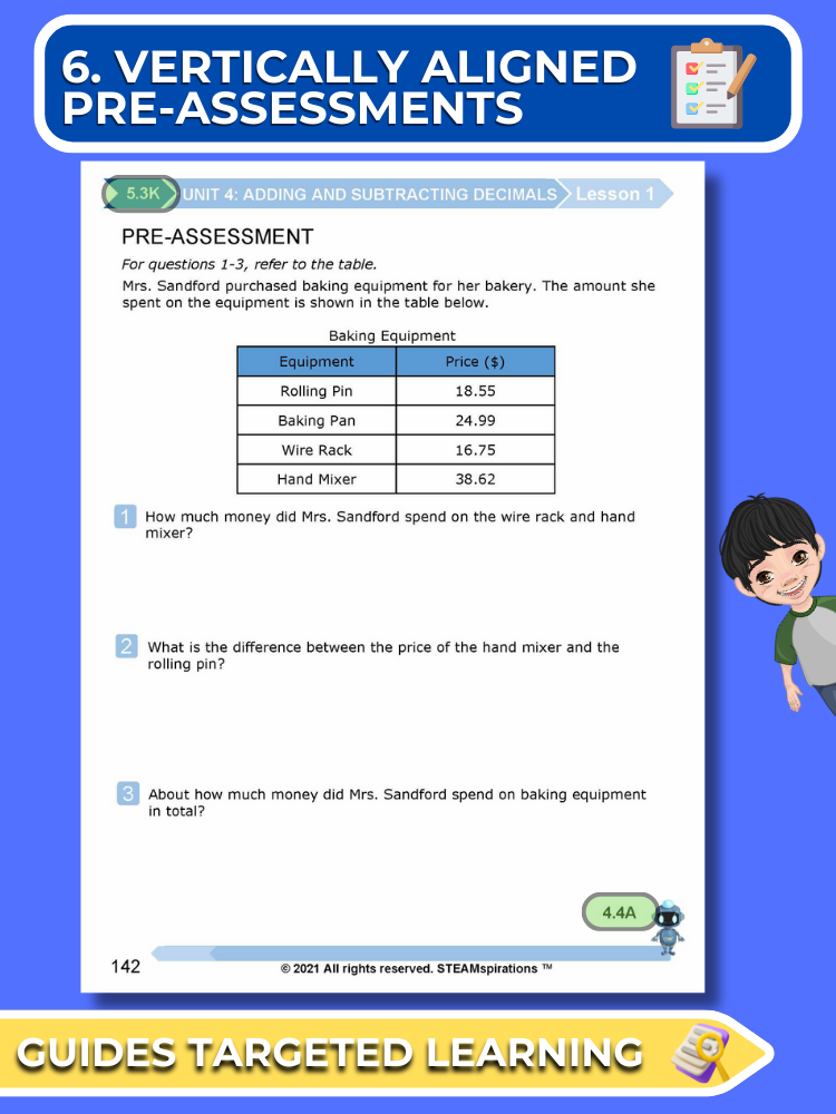 Mathtastico! 5th Grade Math Bundle Unit 4 Adding & Subtracting Decimals - E-Book