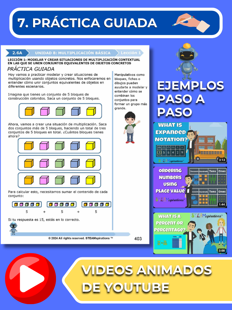¡Mathtástico! 2do Grado Unidad 8: Multiplicación Básica - Libro Electrónico