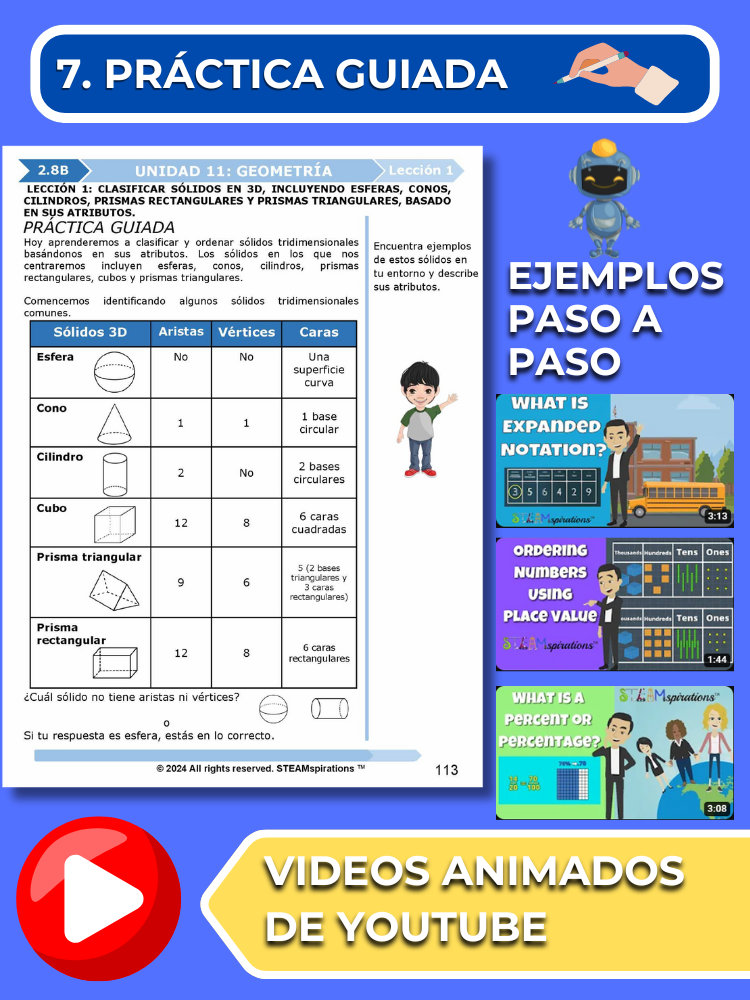¡Mathtástico! 2do Grado Unidad 11: Geometría - Libro Electrónico