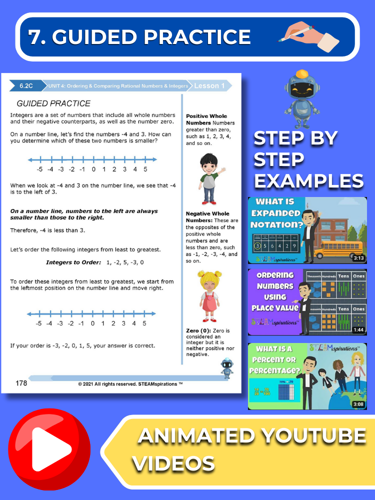 Mathtastico! 6th Grade Math Bundle Unit 4 Ordering & Comparing Rational Numbers & Integers - E-Book