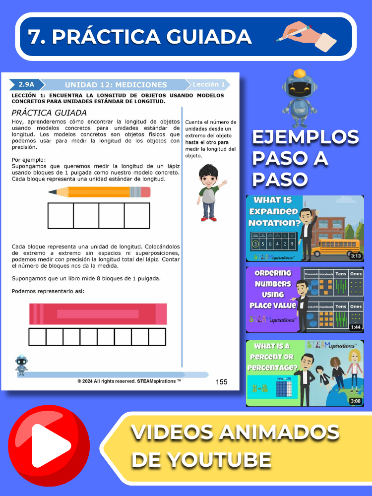 ¡Mathtástico! 2do Grado Unidad 12: Mediciones - Libro Electrónico