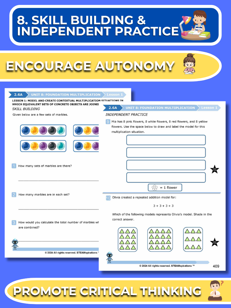 Mathtastico! 2nd Grade Math Bundle Unit 8 Foundation Multiplication - E-Book