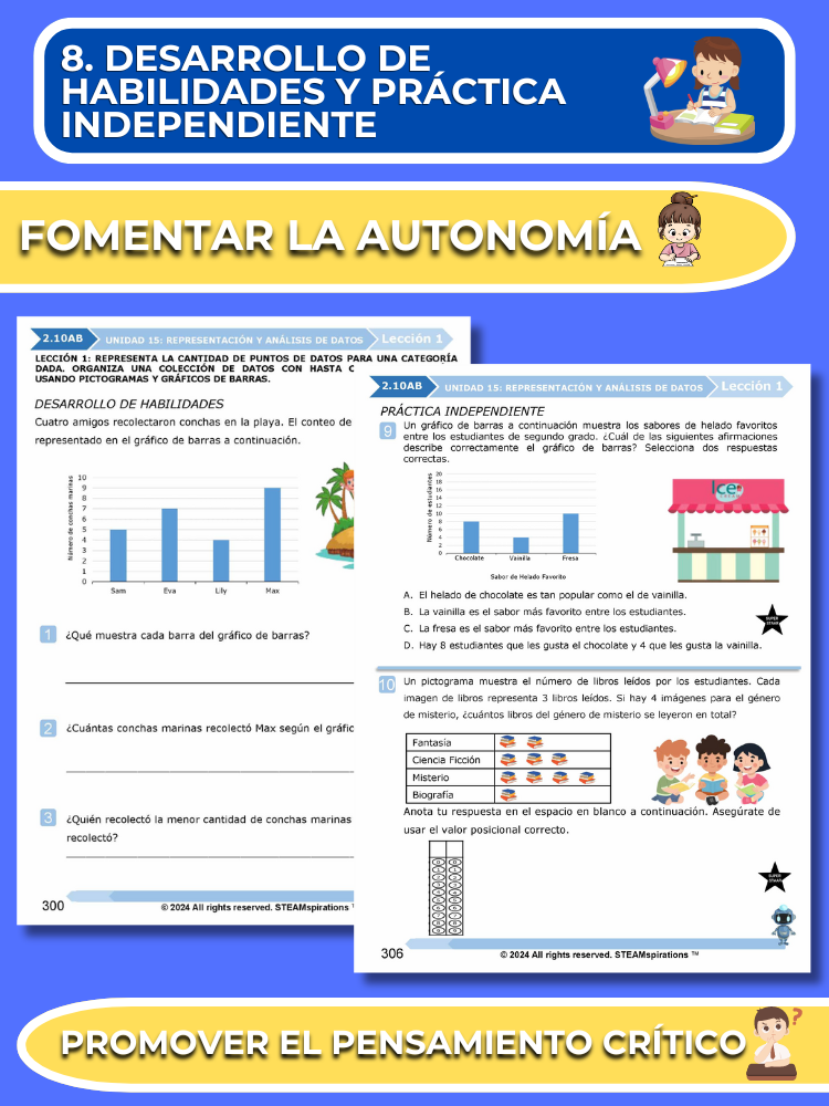 ¡Mathtástico! 2do Grado Unidad 15: Representación y Análisis De Datos- Libro Electrónico