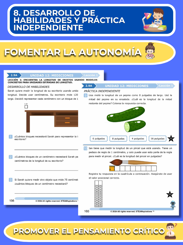 ¡Mathtástico! 2do Grado Unidad 12: Mediciones - Libro Electrónico
