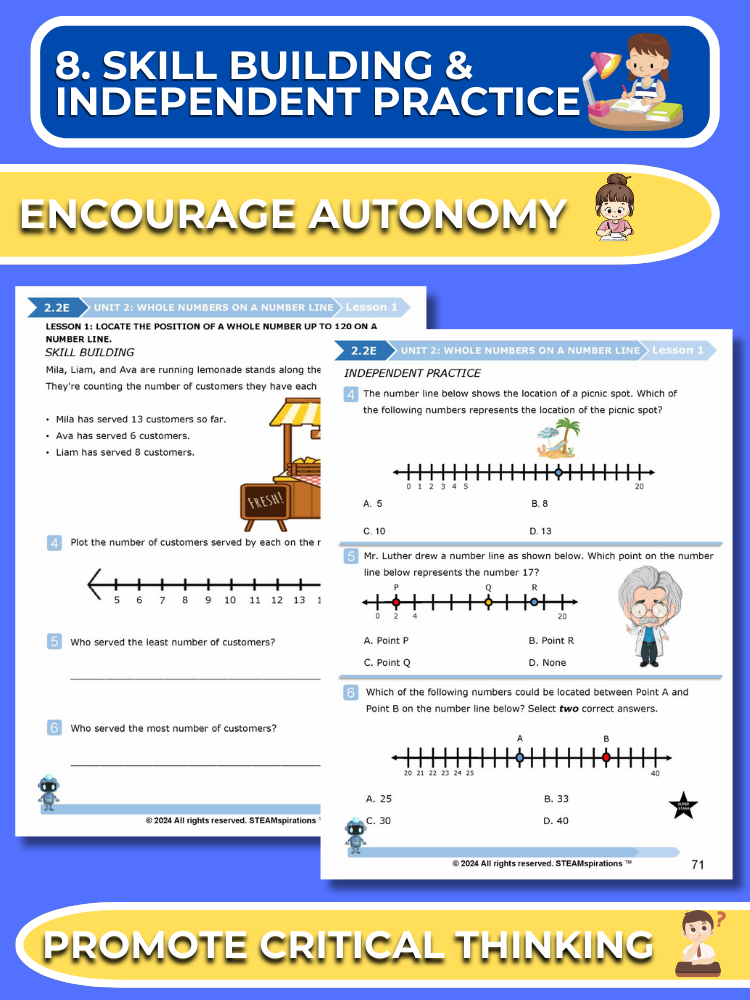 Mathtastico! 2nd Grade Math Bundle Unit 2 Whole Numbers On A Number Line - E-Book