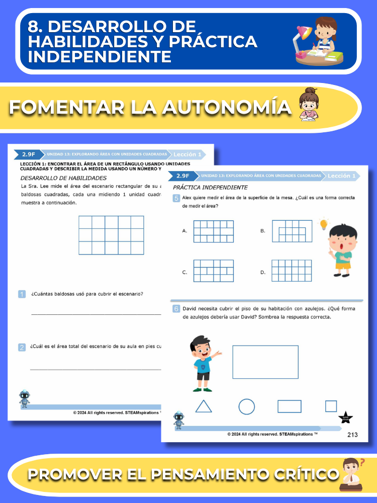 ¡Mathtástico! 2do Grado Unidad 13: Explorando Área Con Unidades Cuadradas- Libro Electrónico