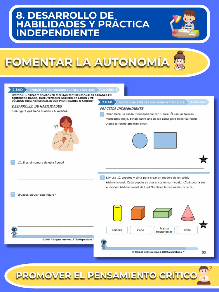 ¡Mathtástico! 2do Grado Unidad 10: Explorando Formas y Sólidos- Libro Electrónico
