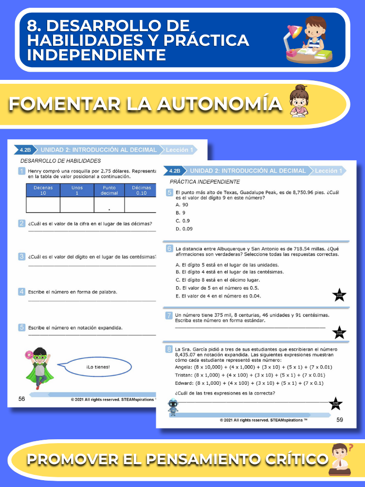 ¡Mathtástico! 4to Grado Unidad 2: INTRODUCCIÓN A LOS DECIMALES - Libro Electrónico