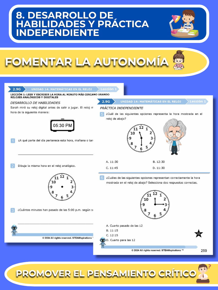 ¡Mathtástico! 2do Grado Unidad 14: Matemáticas En El Reloj - Libro Electrónico