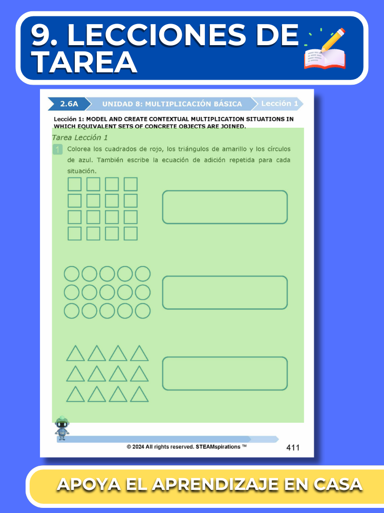 ¡Mathtástico! 2do Grado Unidad 8: Multiplicación Básica - Libro Electrónico