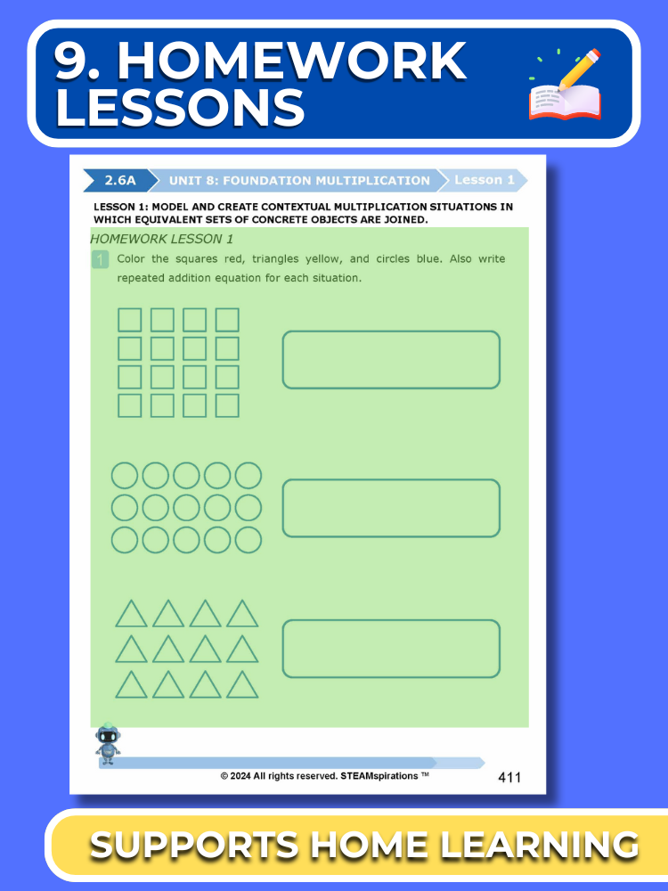 Mathtastico! 2nd Grade Math Bundle Unit 8 Foundation Multiplication - E-Book