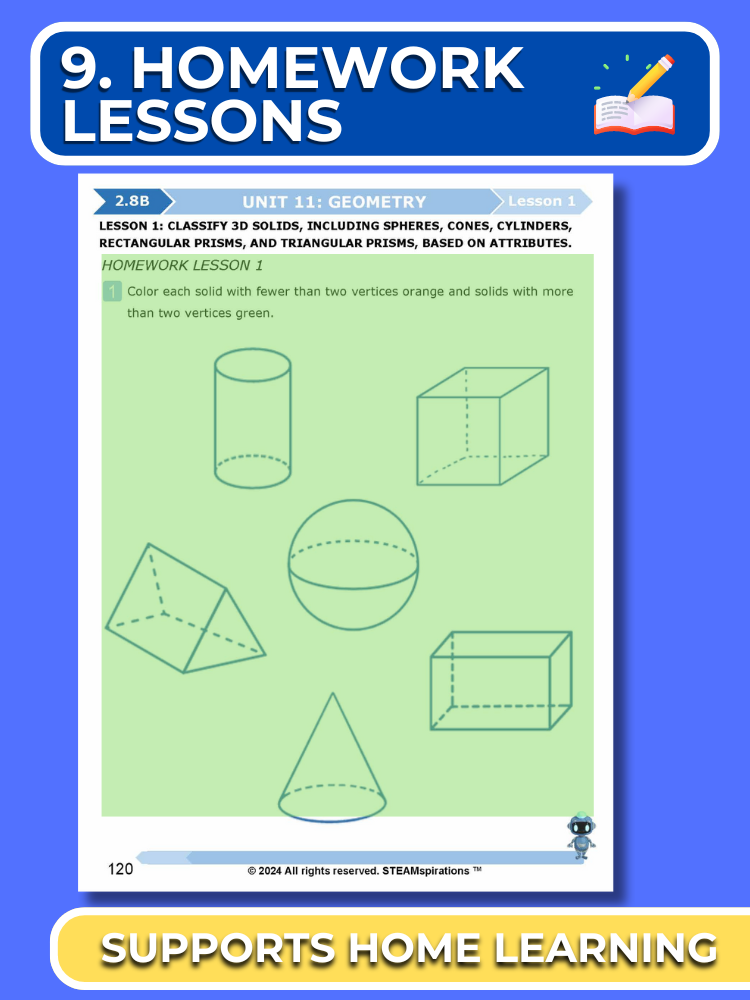 Mathtastico! 2nd Grade Math Bundle Unit 11 Geometry - E-Book