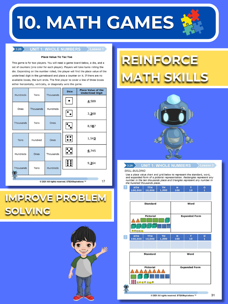 Mathtastico! 3rd Grade Math Bundle Unit 1 Place Value Foundation - E-Book