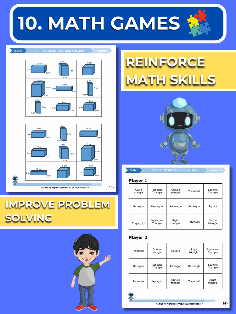 Mathtastico! 5th Grade Math Bundle Unit 10 GEOMETRY AND VOLUME - E-Book