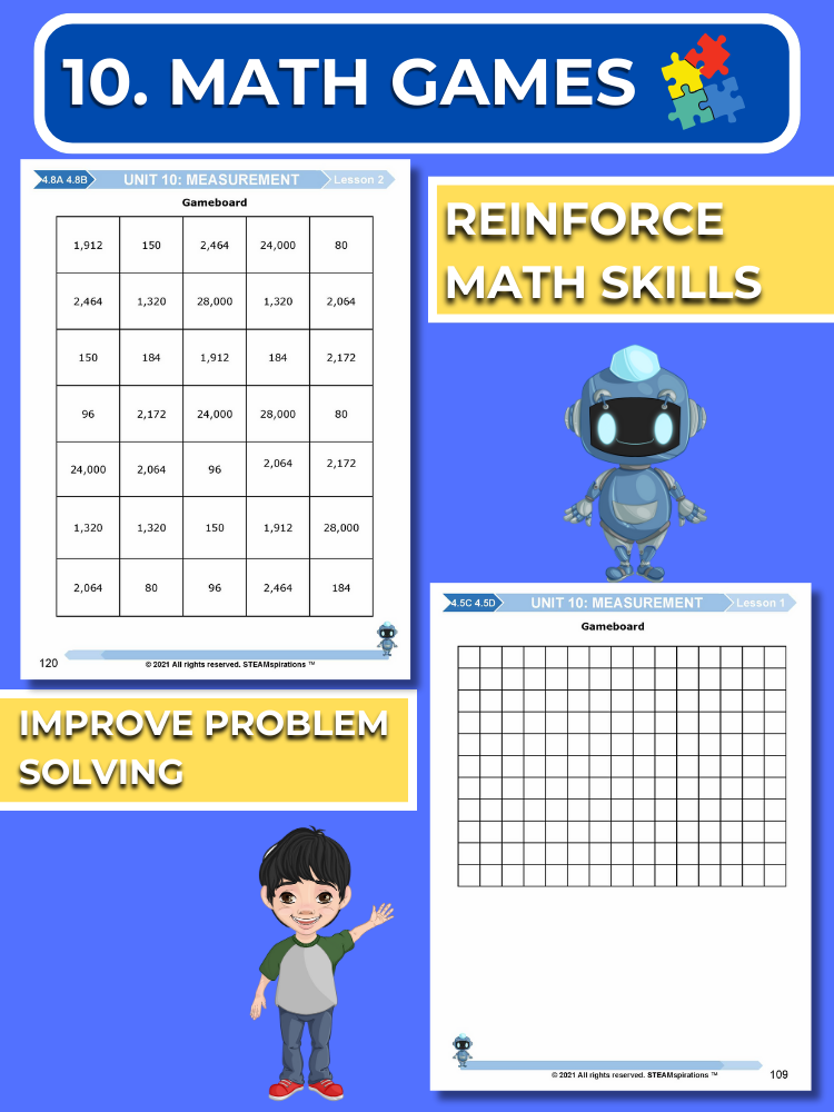 Mathtastico! 4th Grade Math Bundle Unit 10 Measurement - E-Book