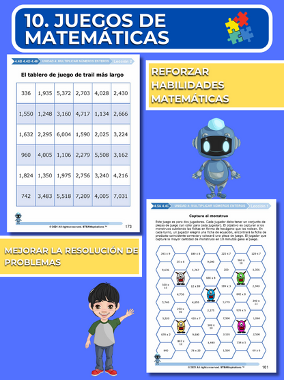 ¡Mathtástico! 4to Grado Unidad 4: MULTIPLICAR NÚMEROS ENTEROS - Libro Electrónico