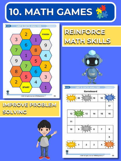 Mathtastico! 4th Grade Math Bundle Unit 9 Data Analysis - E-Book