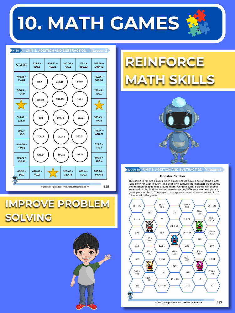 Mathtastico! 4th Grade Math Bundle Unit 3 Addition & Subtraction - E-Book