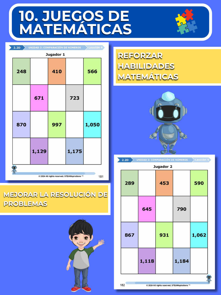 ¡Mathtástico! 2do Grado Unidad 3: Comparación De Números - Libro Electrónico