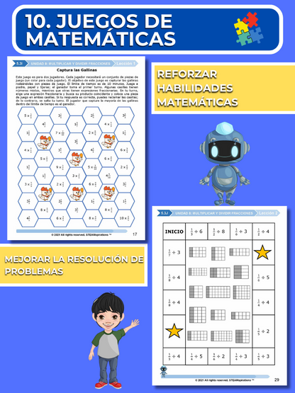 ¡Mathtástico! 5to Grado Unidad 8: MULTIPLICAR Y DIVIDIR FRACCIONES - Libro Electrónico